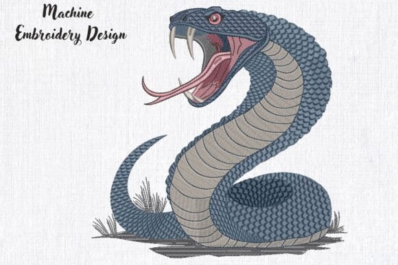 Blue Aggressive Snake Embroidery Review