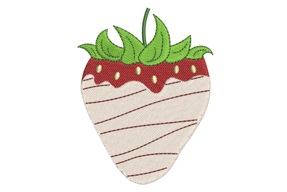 Chocolate Strawberry with White Stripes Embroidery Review