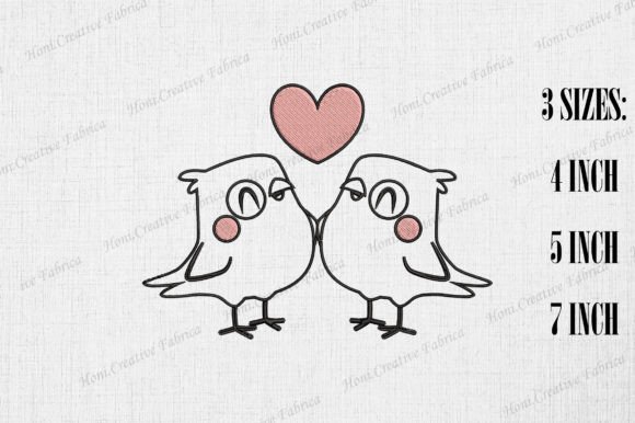 Cute Love Bird Couple Valentine’s Day Embroidery Review