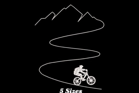 Cyclist Rider Riding Bicycle Embroidery Design Review