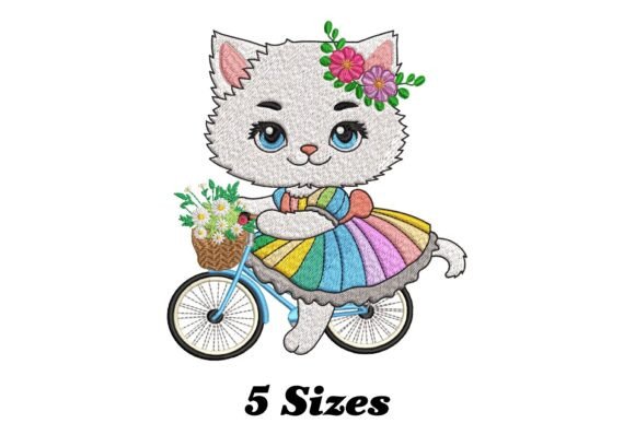 Funny Cat Riding Cycle Embroidery Review