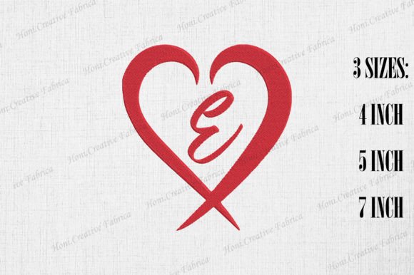 Letter E with Heart Valentine s Day Embroidery Review